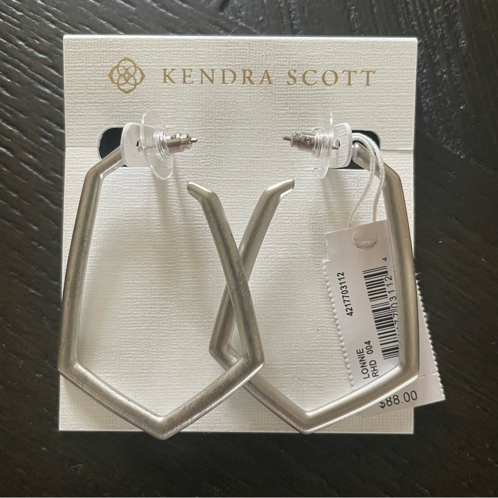 Kendra Scott Lonnie Silver Hoop Earrings NWT